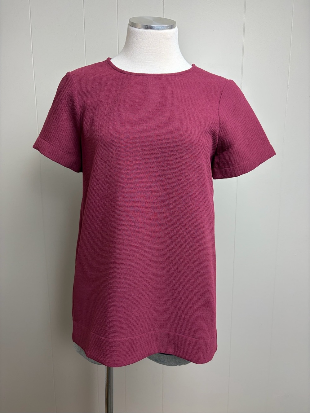 Madewell Textured Berry Pink Short Sleeve Tunic Top XS